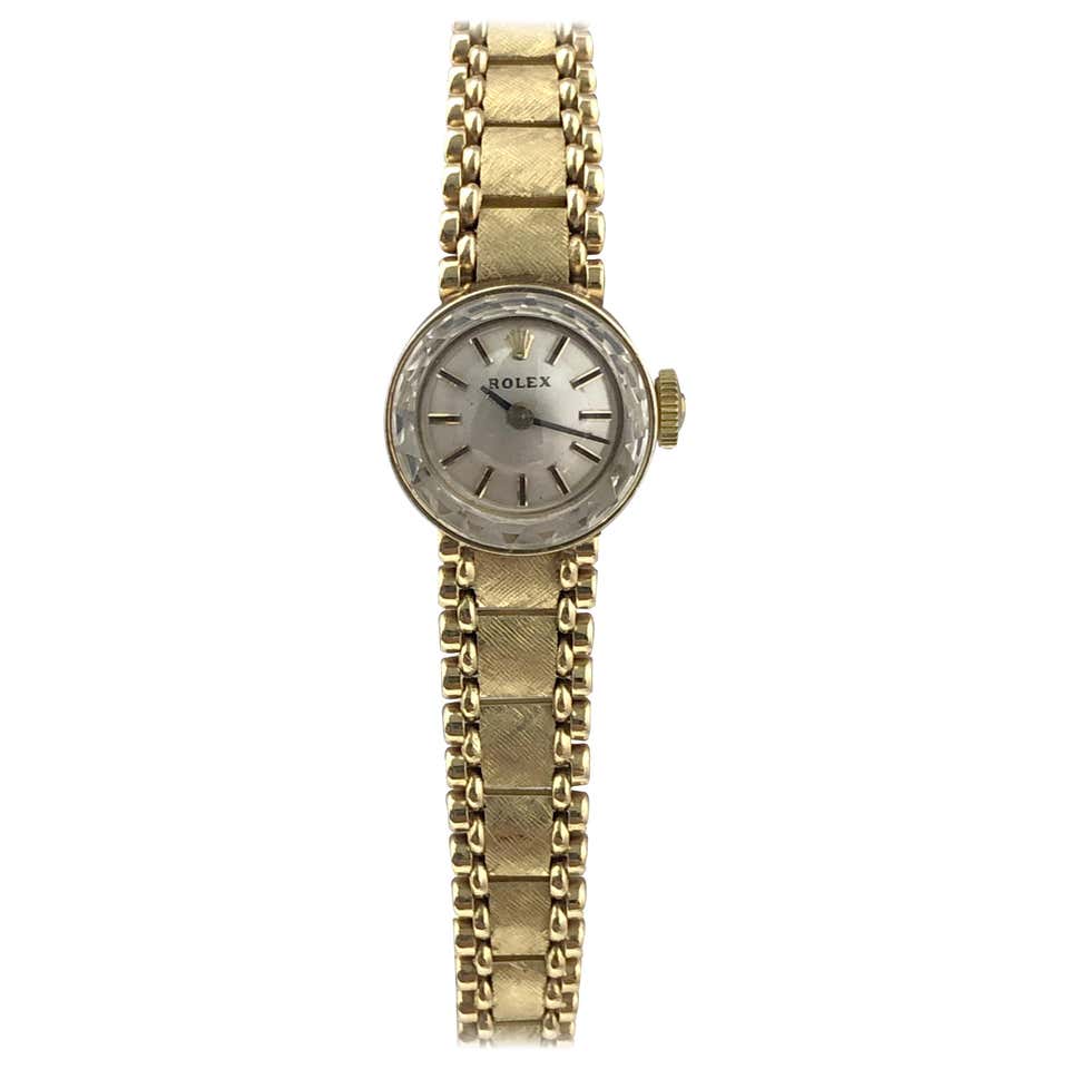 Rolex Ladies Vintage Yellow Gold Mechanical Bracelet Wristwatch at 1stDibs