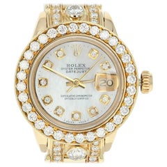 Rolex Ladies Watch Swiss 18k Yellow Gold MOP Diamonds 9.17 Carat 2 Year Warranty