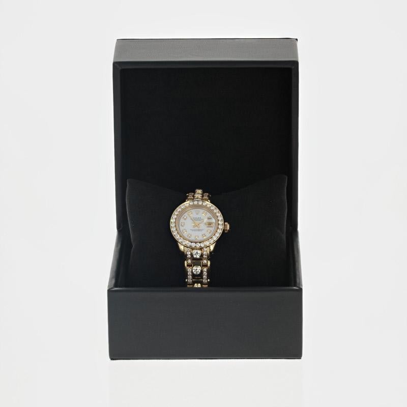 Round Cut Rolex Ladies Watch Swiss 18k Yellow Gold MOP Diamonds 9.17 Carat 2 Year Warranty