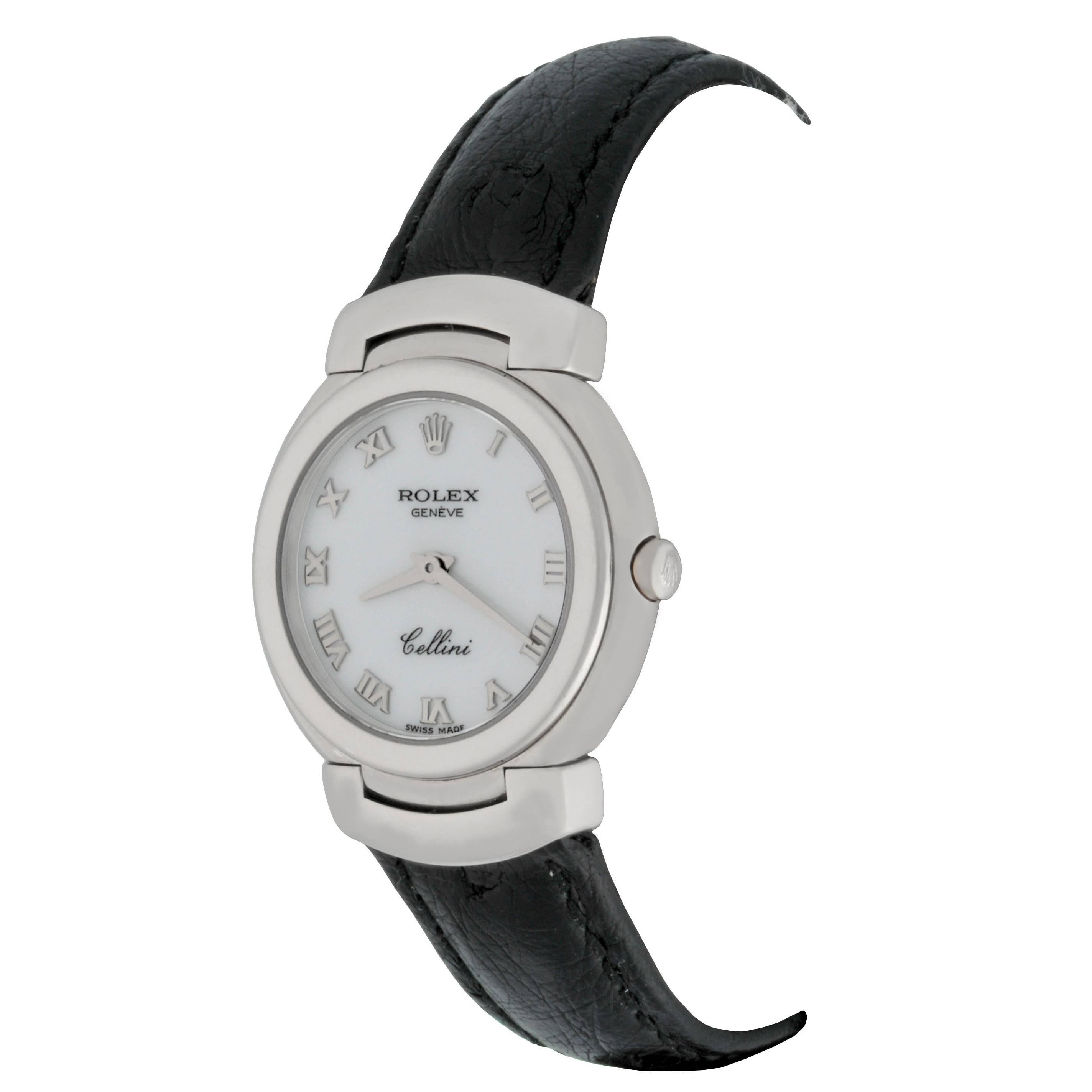 Rolex Ladies White Gold Cellini Quartz Wristwatch Ref 6621/9 For Sale