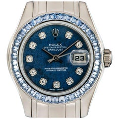 Used Rolex Diamond and Sapphire Pearlmaster Datejust 