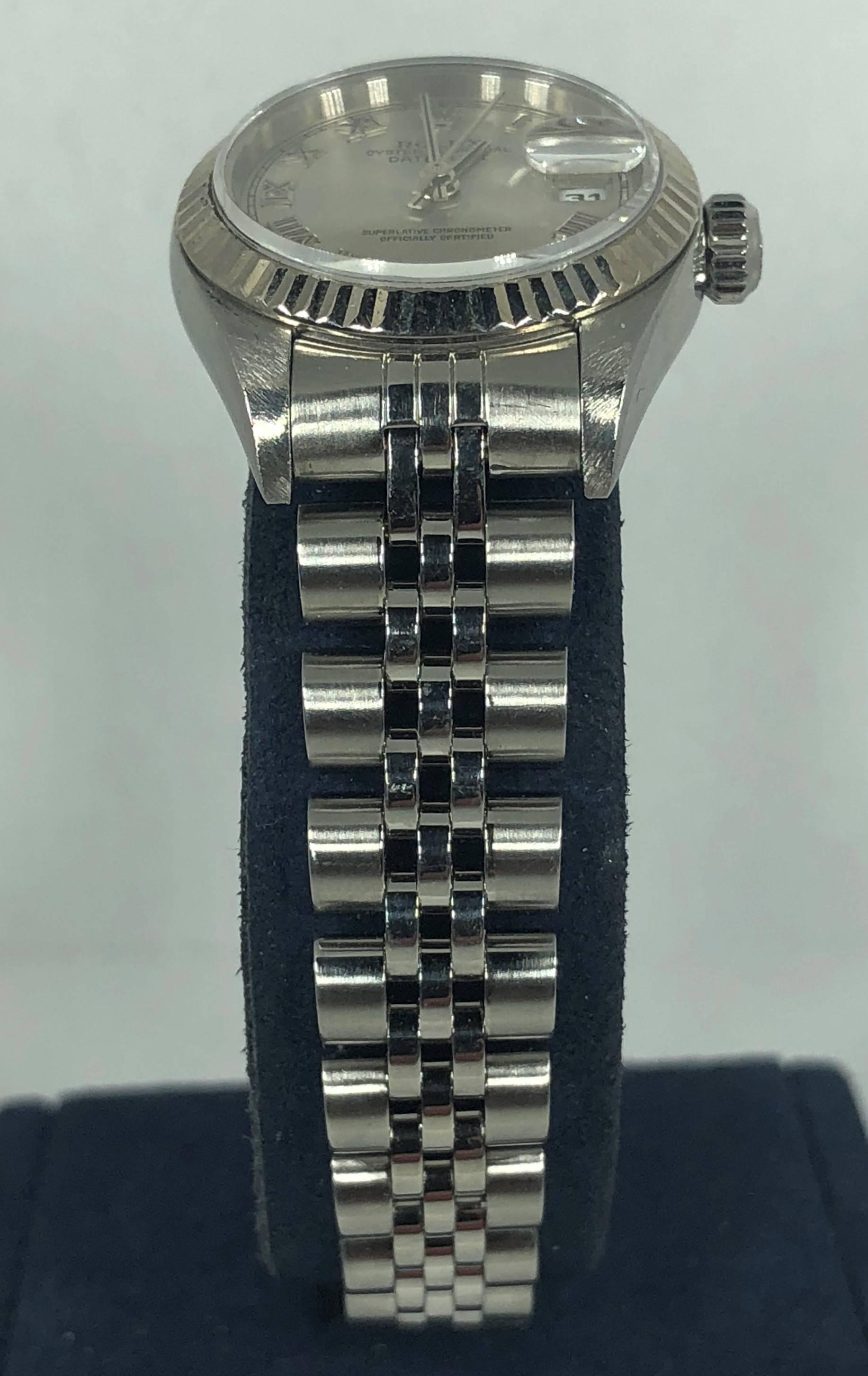 Rolex Ladies white gold Stainless Steel Datejust Automatic wristwatch Ref 79174 9
