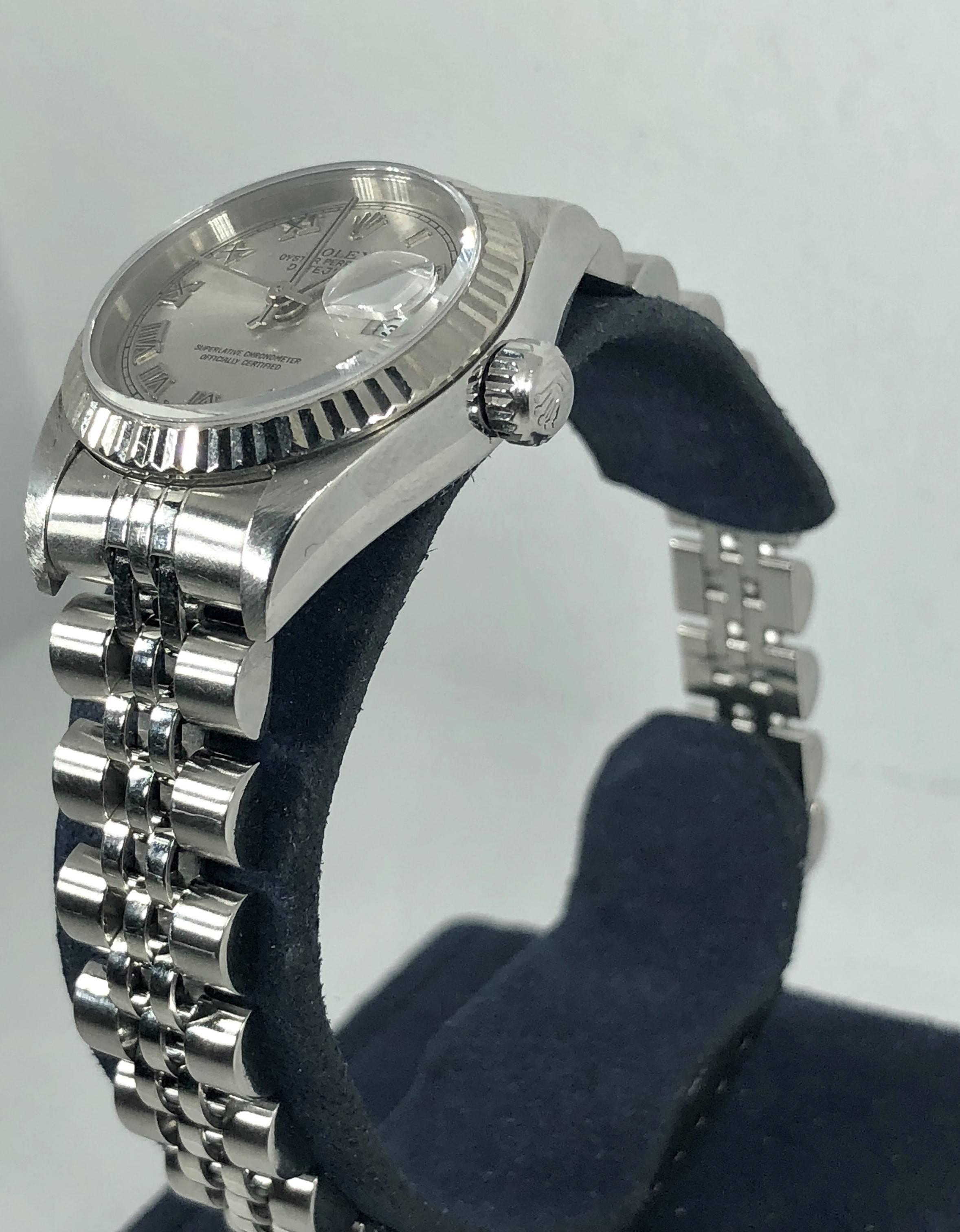 Rolex Ladies white gold Stainless Steel Datejust Automatic wristwatch Ref 79174 10