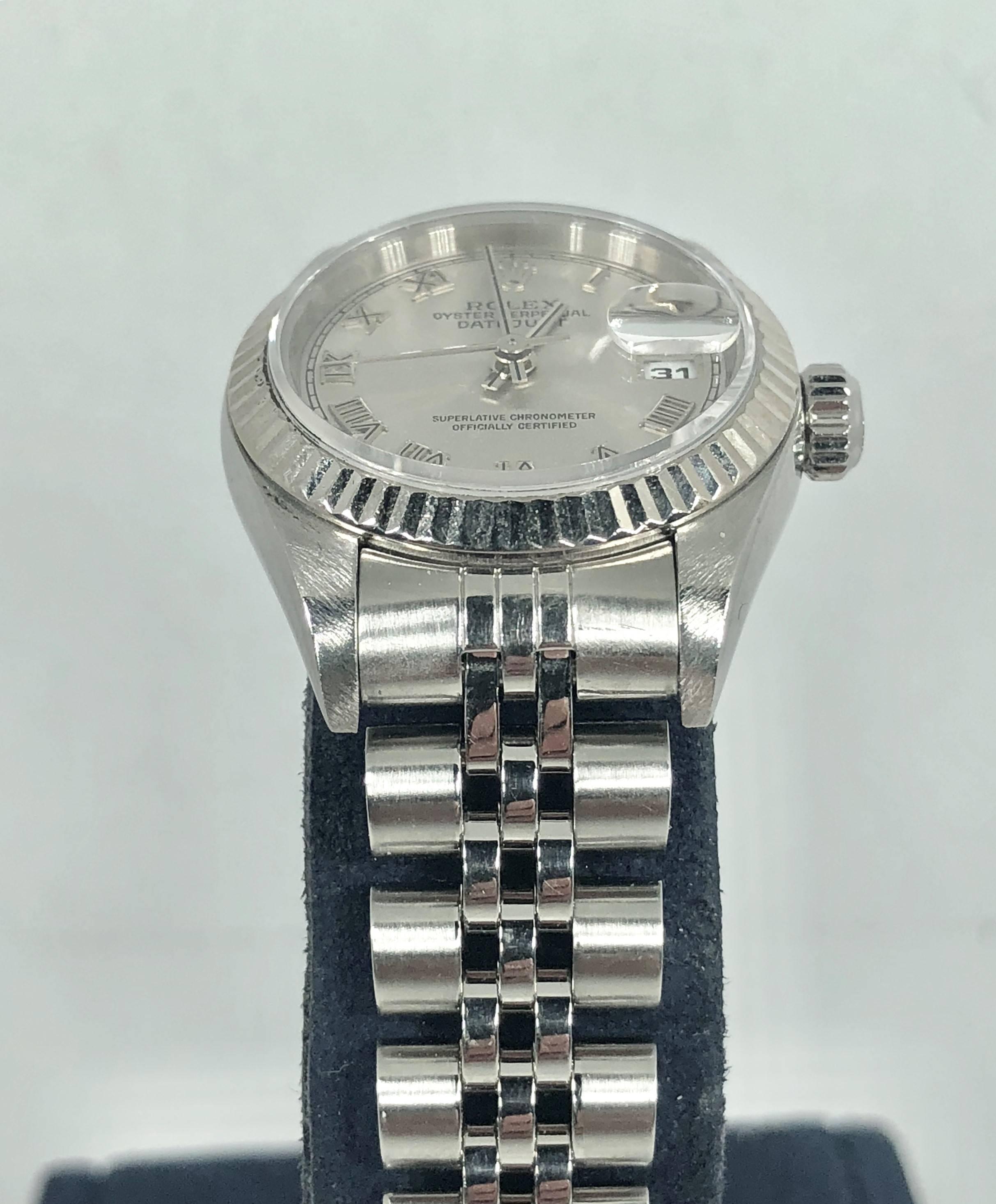 Rolex Ladies white gold Stainless Steel Datejust Automatic wristwatch Ref 79174 11