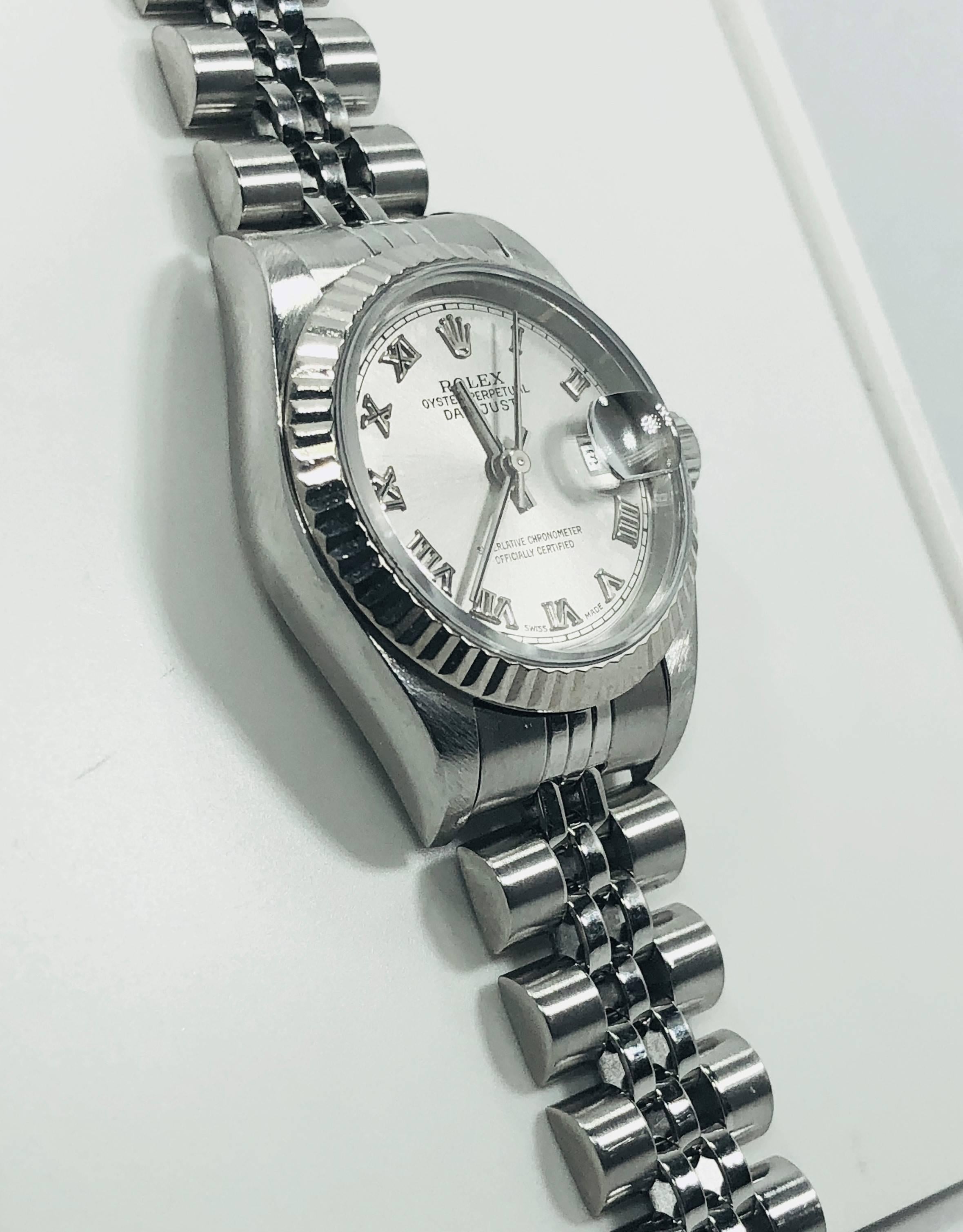 Rolex Ladies white gold Stainless Steel Datejust Automatic wristwatch Ref 79174 In Excellent Condition In Mansfield, OH