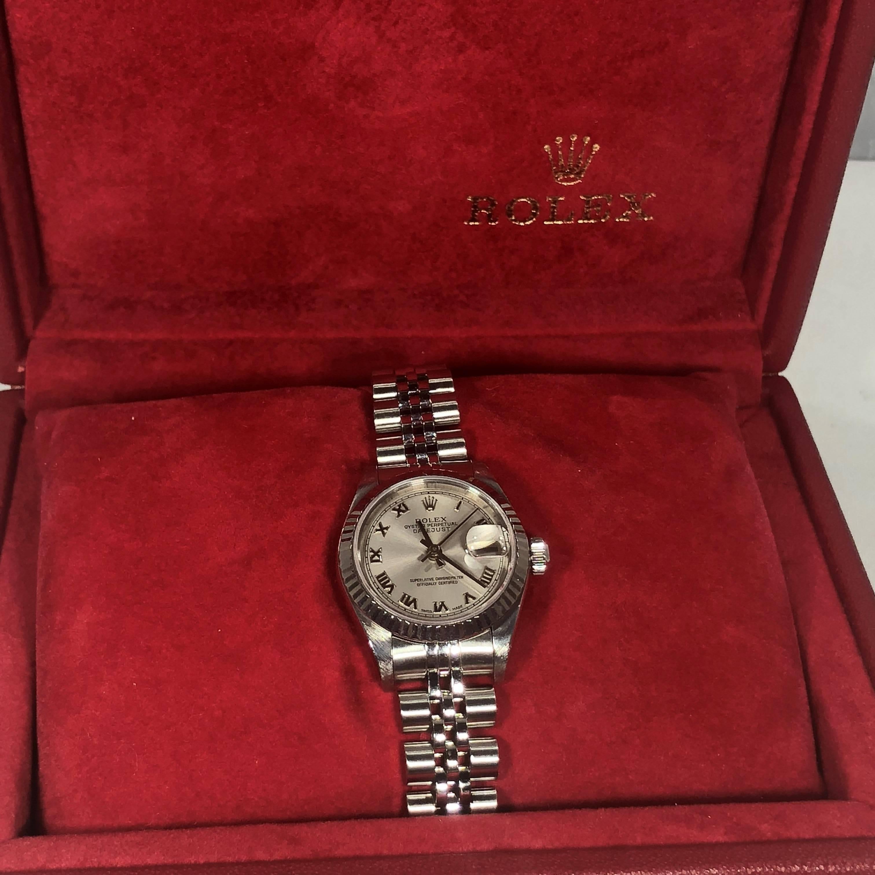 Rolex Ladies white gold Stainless Steel Datejust Automatic wristwatch Ref 79174 2