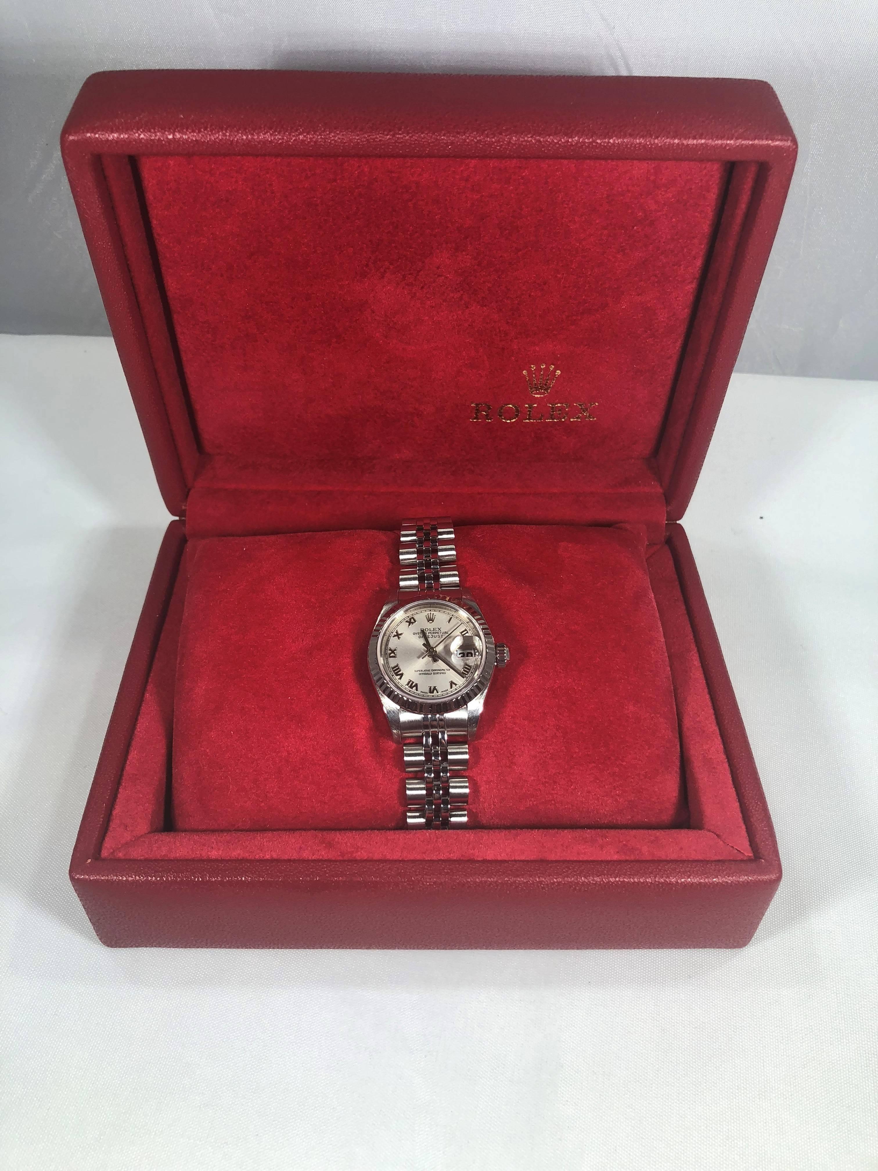 Rolex Ladies white gold Stainless Steel Datejust Automatic wristwatch Ref 79174 3