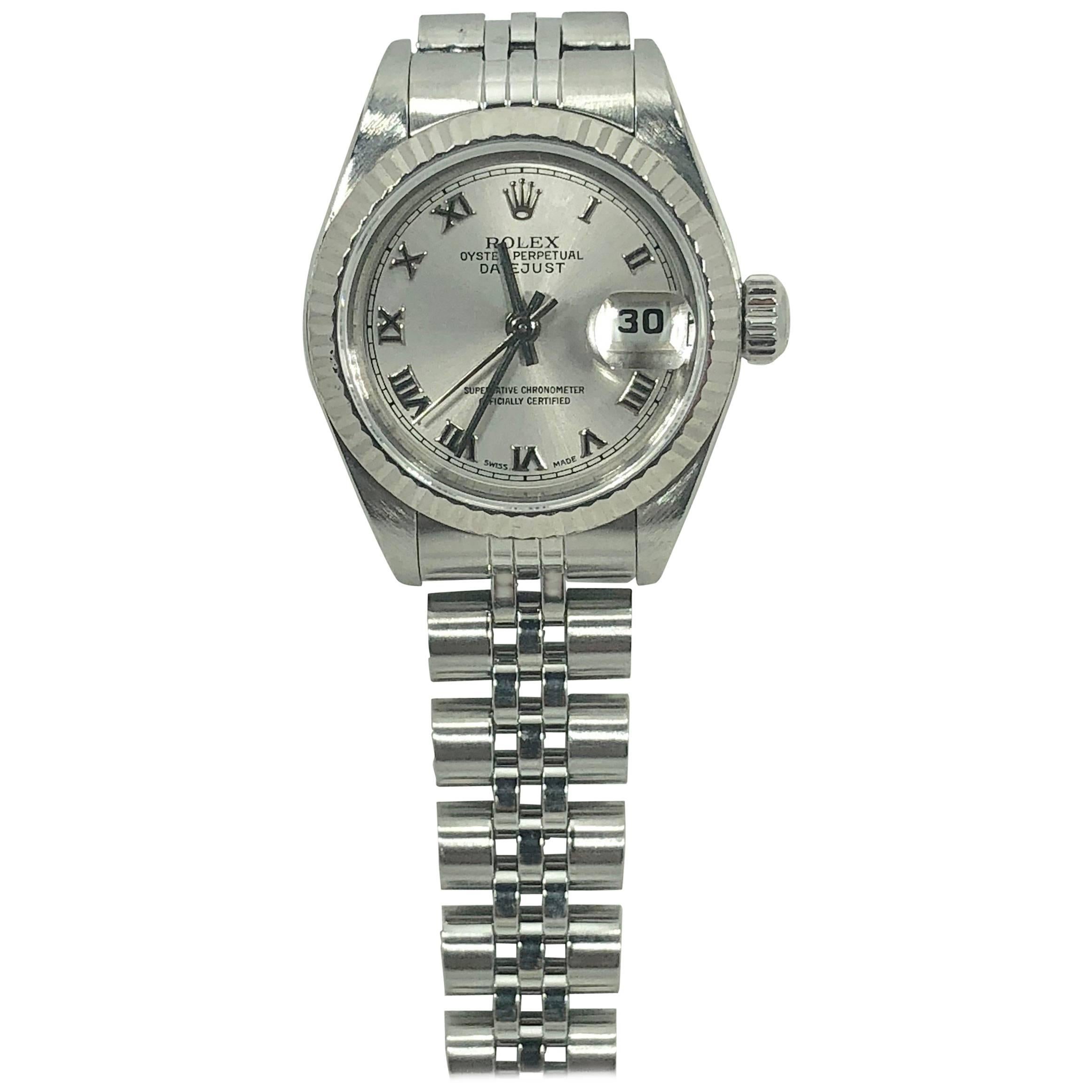 Rolex Ladies white gold Stainless Steel Datejust Automatic wristwatch Ref 79174