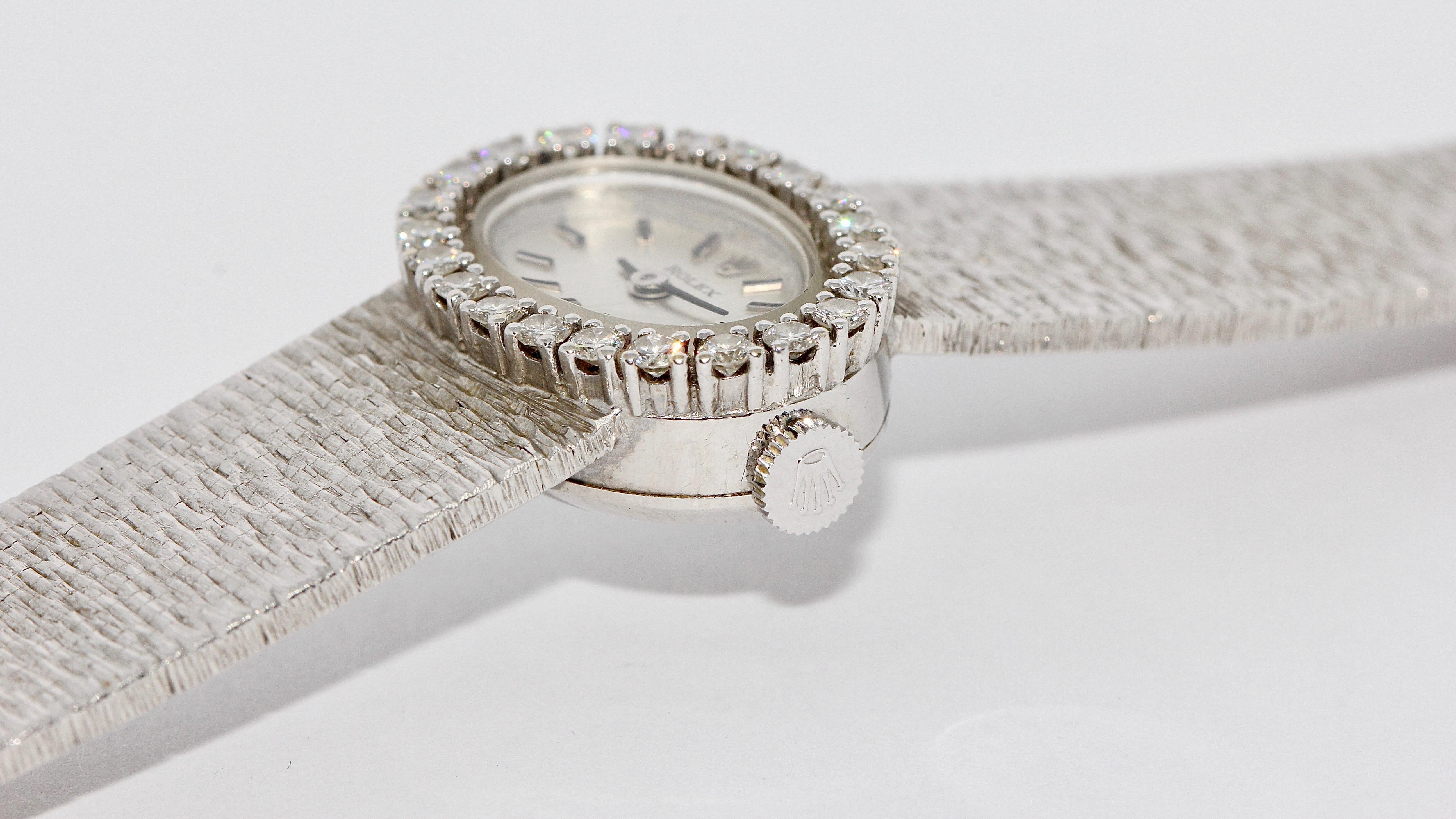 Rolex Ladies Wristwatch, 18 Karat White Gold, with Diamonds, Manual Wind 2