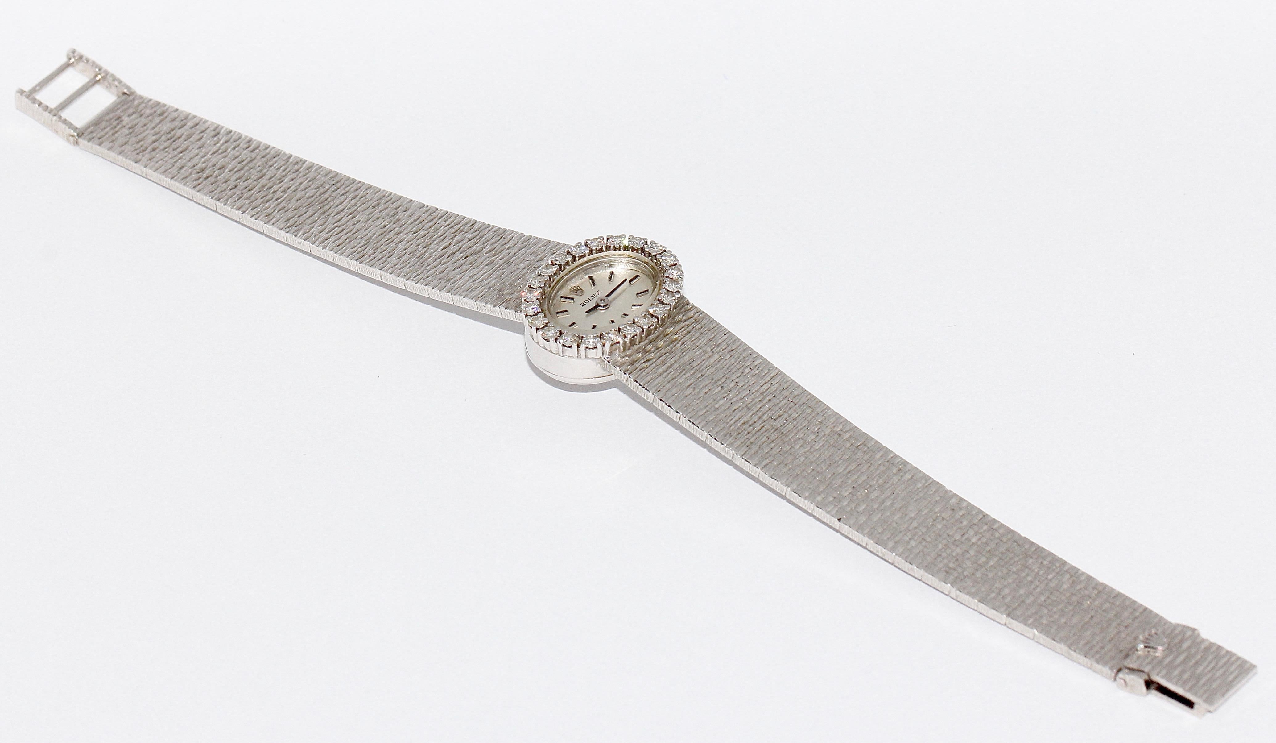 Rolex Ladies Wristwatch, 18 Karat White Gold, with Diamonds, Manual Wind 3