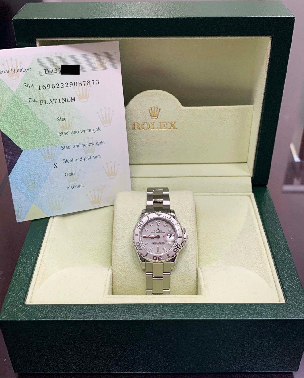 Rolex Ladies Yacht Master 169622 Stainless Steel and Platinum Box and Papers 3