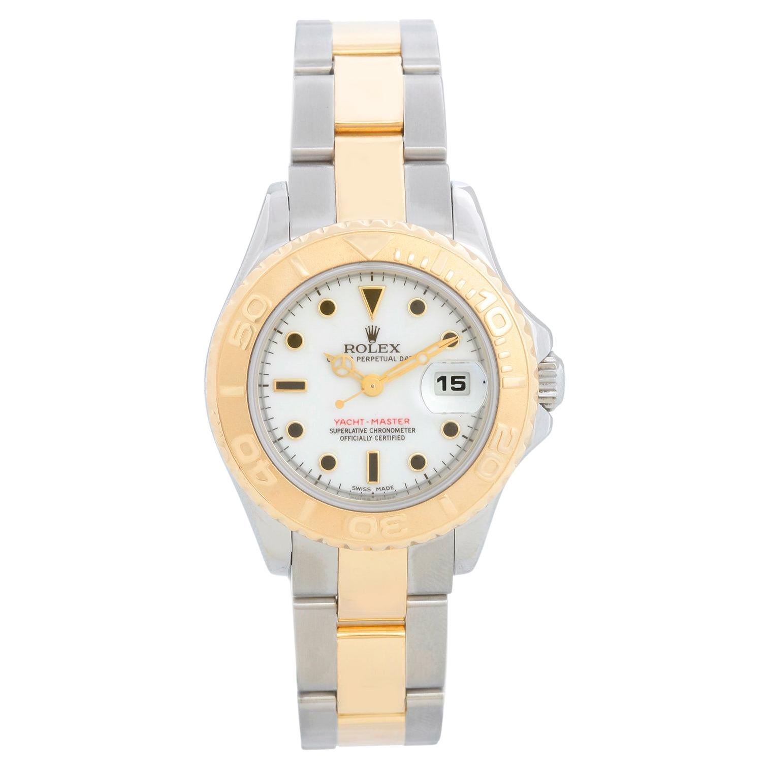 Rolex Yacht-Master 18K Yellow Gold Blue Dial Ladies 29mm Watch A 169628