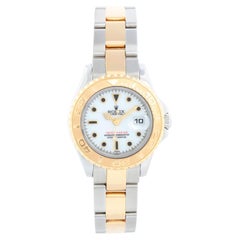 Used Rolex Ladies Yacht-Master 2-Tone Watch 69623 White Dial