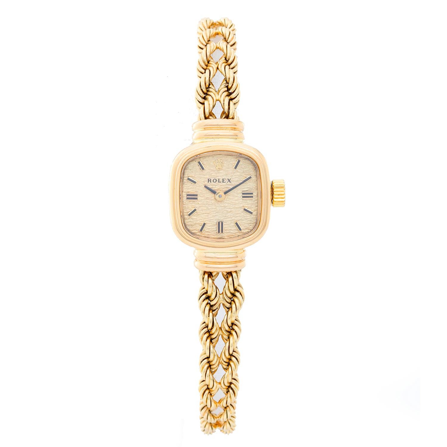 Women's Rolex Ladies Yellow Gold champagne dial Manual Wristwatch
