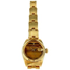 Rolex Ladies Yellow Gold Datejust Tiger's Eye Dial Datejust Automatic Wristwatch