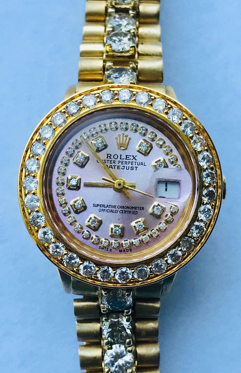 Rolex Ladies Yellow Gold Diamond Oyster Perpetual Datejust ...
