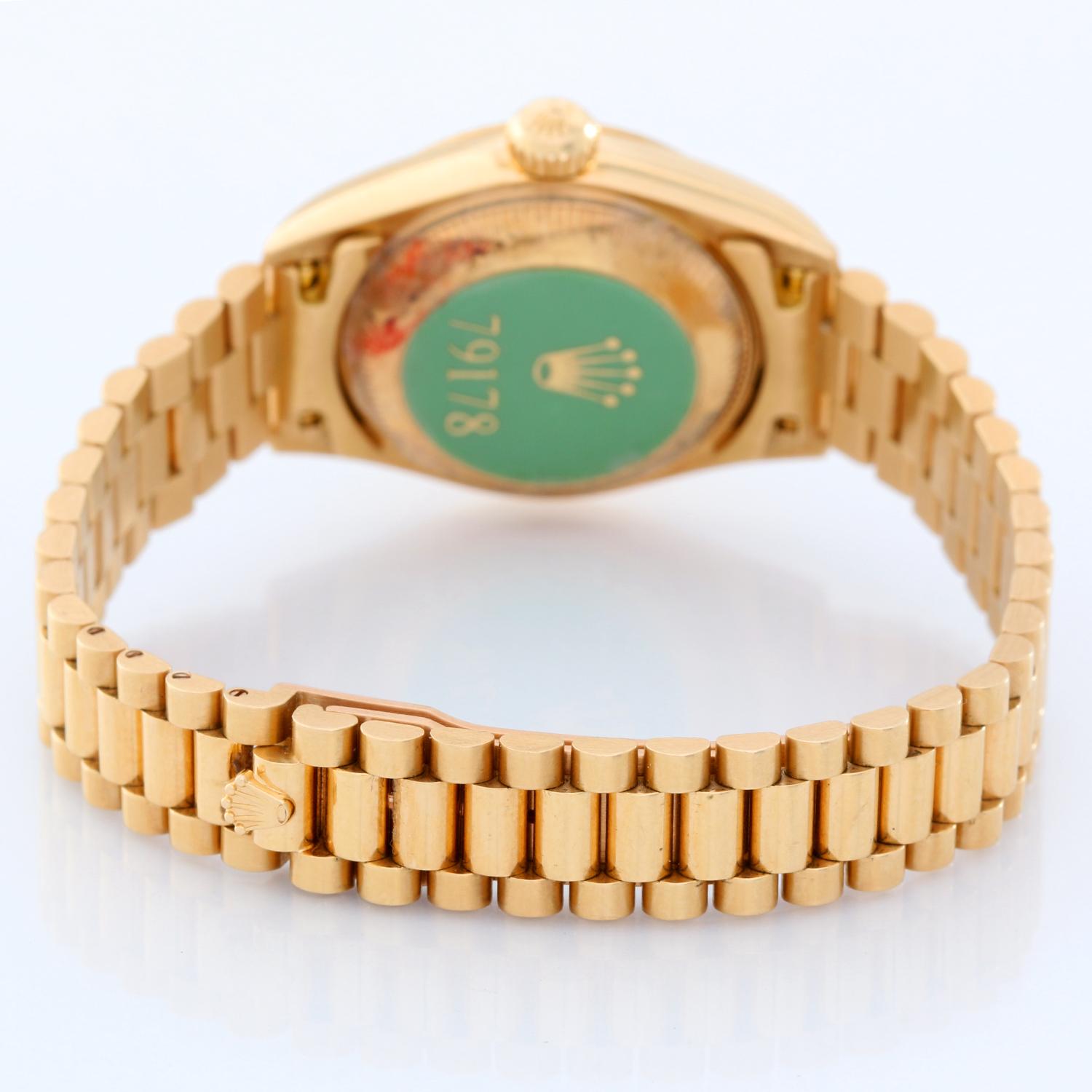 Rolex Ladies Yellow Gold diamond President Automatic Wristwatch Ref 79178 In Excellent Condition In Dallas, TX