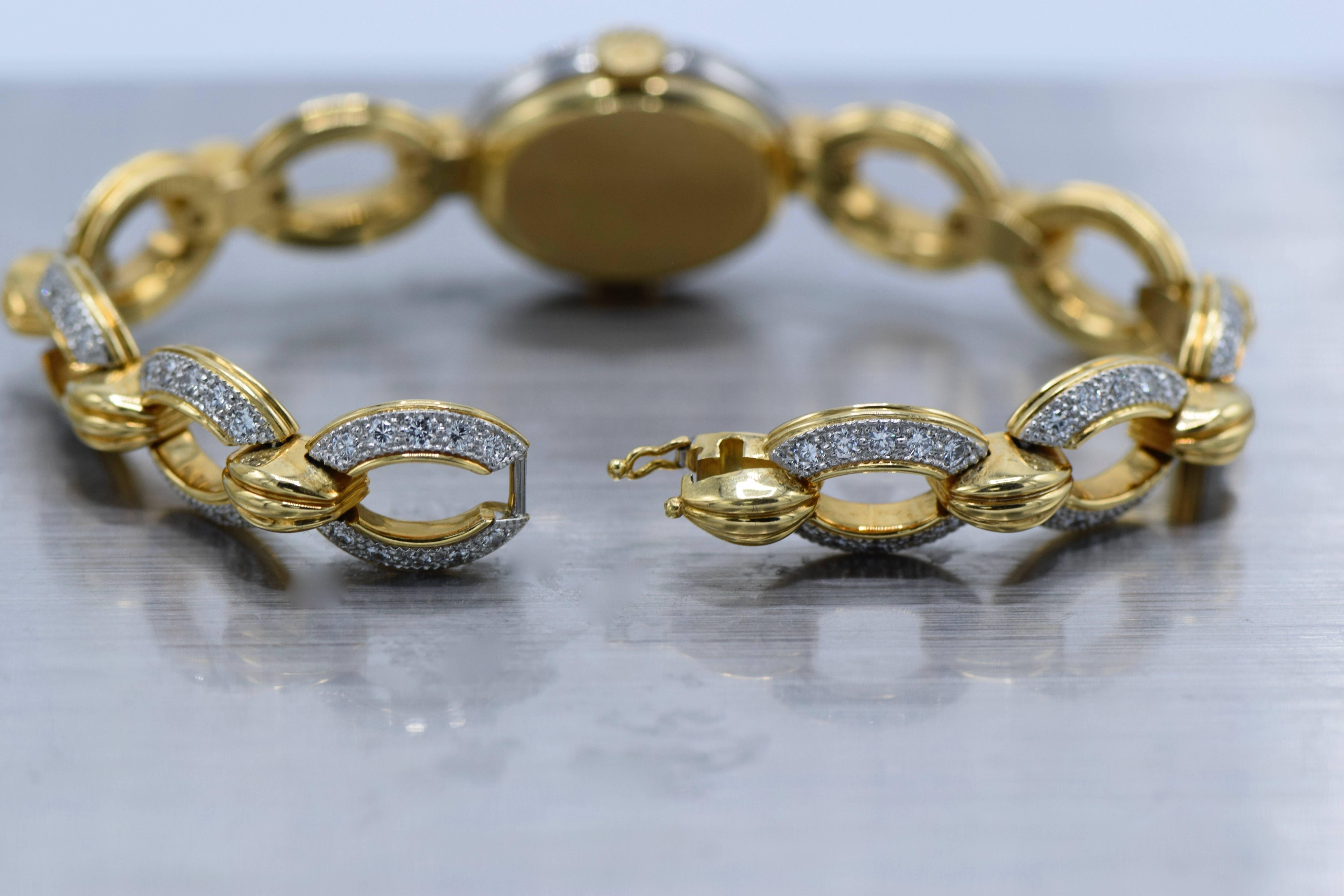 Women's Rolex Ladies Yellow Gold Platinum Diamond mechanical Wristwatch