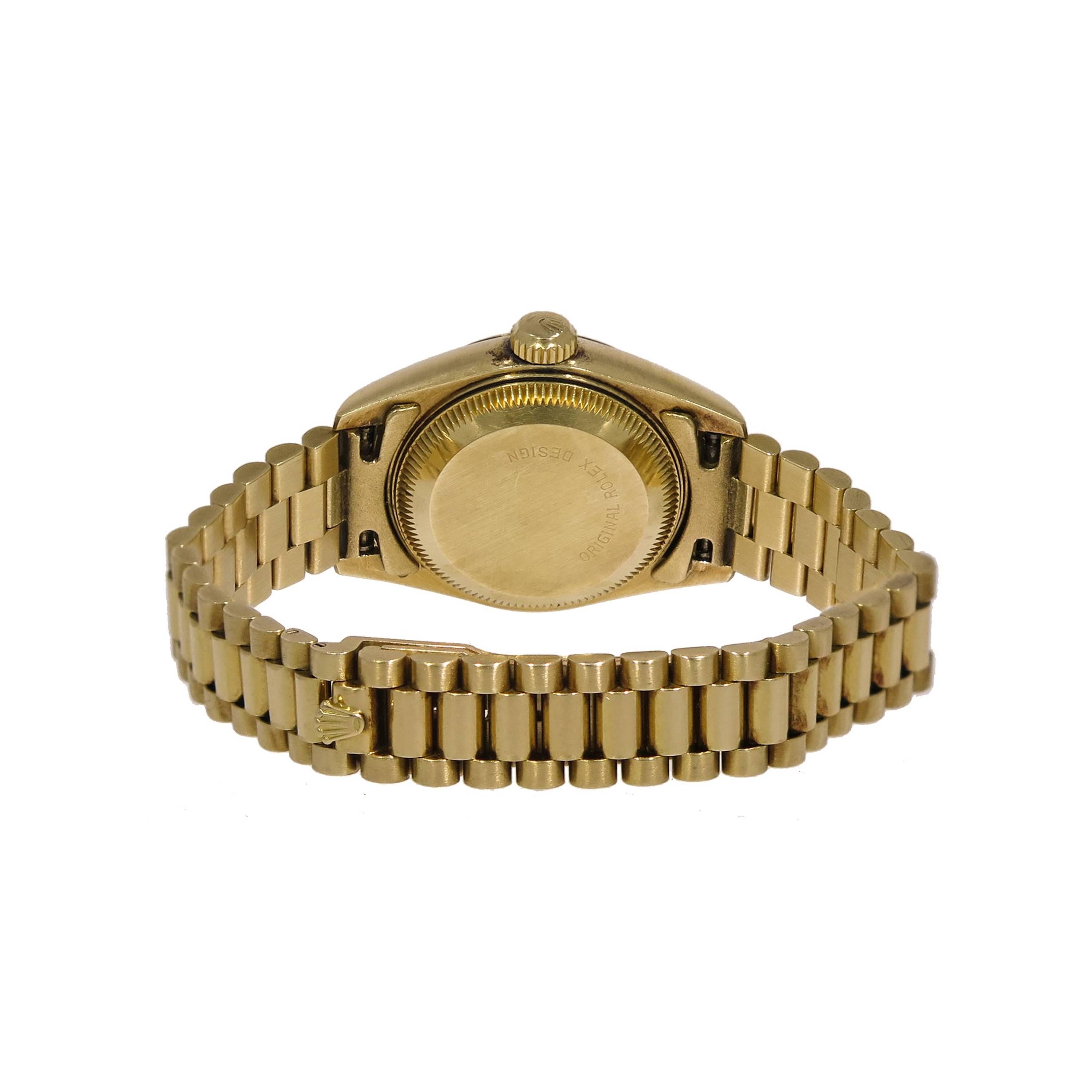 Modern Rolex Ladies Yellow Gold President self-winding Wristwatch Ref 69178