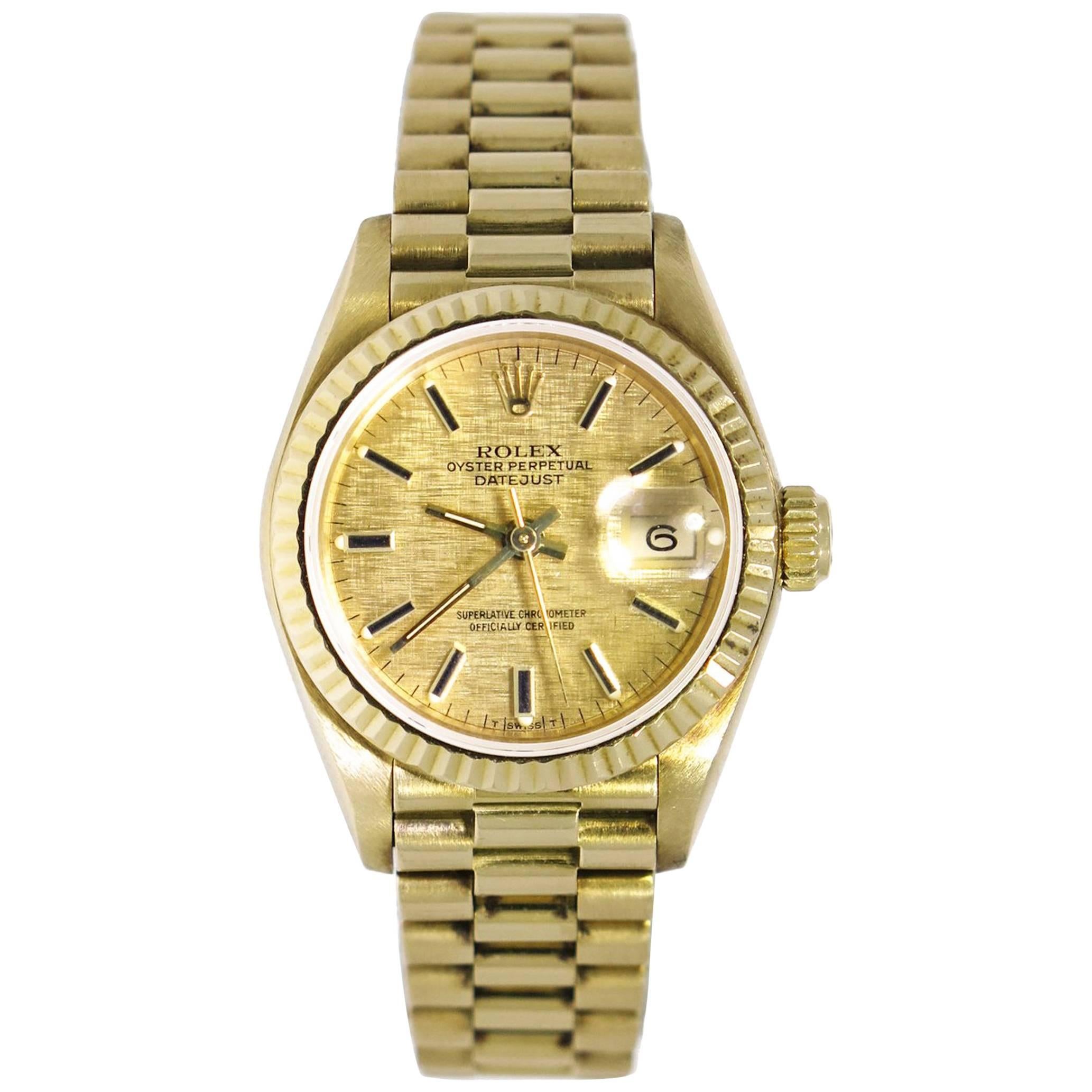 Rolex Ladies Yellow Gold President self-winding Wristwatch Ref 69178