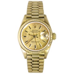 Used Rolex Ladies Yellow Gold President self-winding Wristwatch Ref 69178