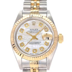 Rolex Ladies Yellow Gold Stainless Steel Date Just Wristwatch Ref 69173