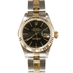 Retro Rolex Ladies Yellow Gold Stainless Steel Datejust Automatic Wristwatch Ref 69173