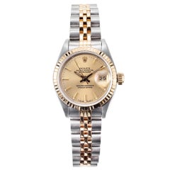 Rolex Ladies Yellow Gold Steel Datejust Wristwatch Ref 69173