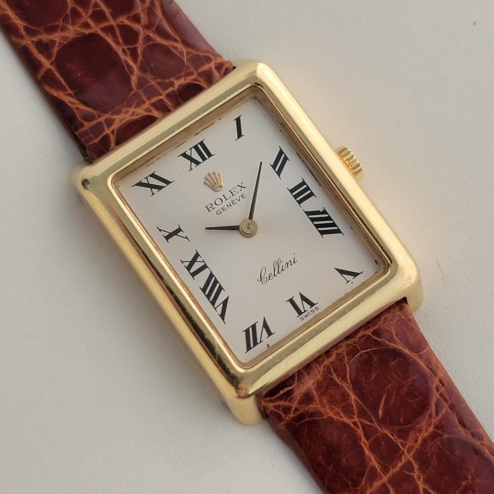 Rolex Lady Cellini Ref 4103 18k Solid Gold Hand Wind 1970s Swiss Luxury RA420 In Excellent Condition In Beverly Hills, CA