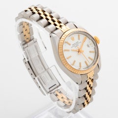 Rolex Lady Date 6917, 26mm Stainless Steel, Yellow Gold Fluted Bezel, c1979