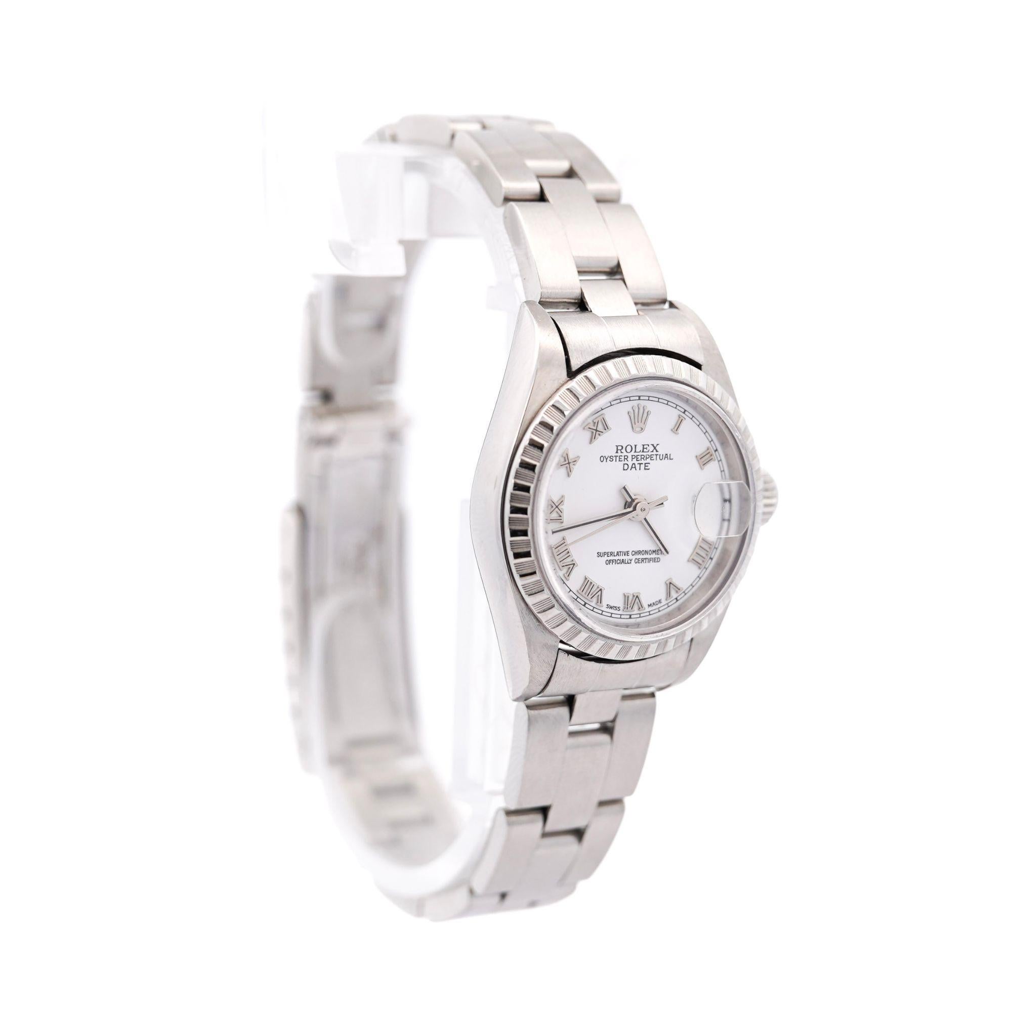 Rolex Lady Date 79240 24mm White Dial Oyster Watch Box & Papers 2