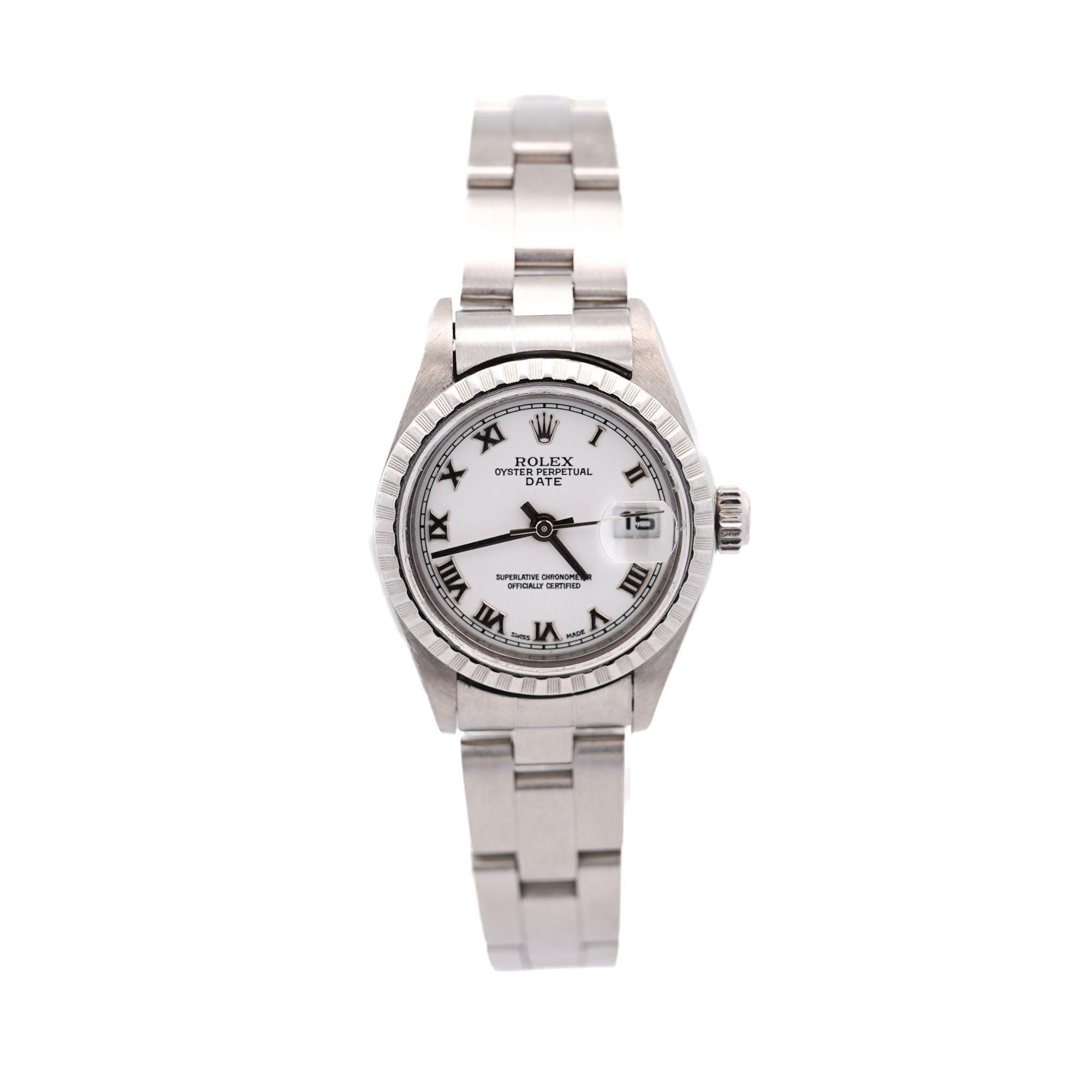 Rolex Lady Date 79240 24mm White Dial Oyster Watch Box & Papers 3