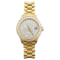 ROLEX Lady Date-Just President Yellow Gold Watch