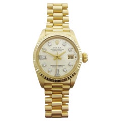 Retro Rolex Lady Date-Just Watch 18K Full Yellow Gold 
