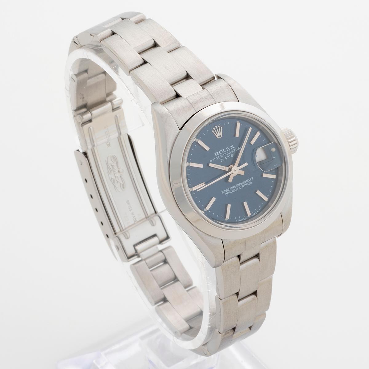 Rolex Lady Date Ref 79160, Denim Blue Dial, Box & Papers, Outstanding Condition In Excellent Condition In Canterbury, GB