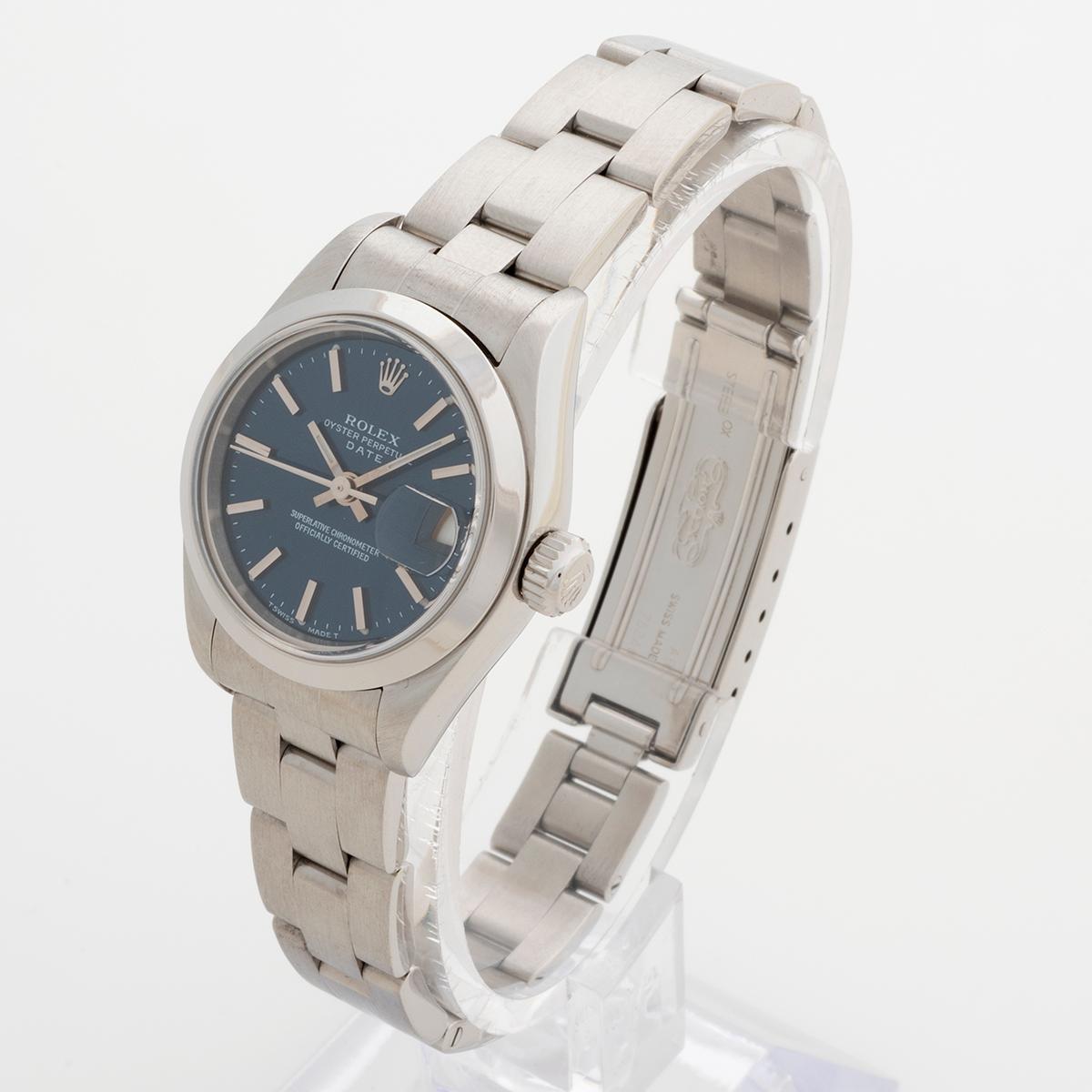 Women's or Men's Rolex Lady Date Ref 79160, Denim Blue Dial, Box & Papers, Outstanding Condition