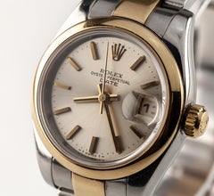Rolex Lady-Datejust 179163 Gold and Steel Oyster Bracelet with Gold Bezel