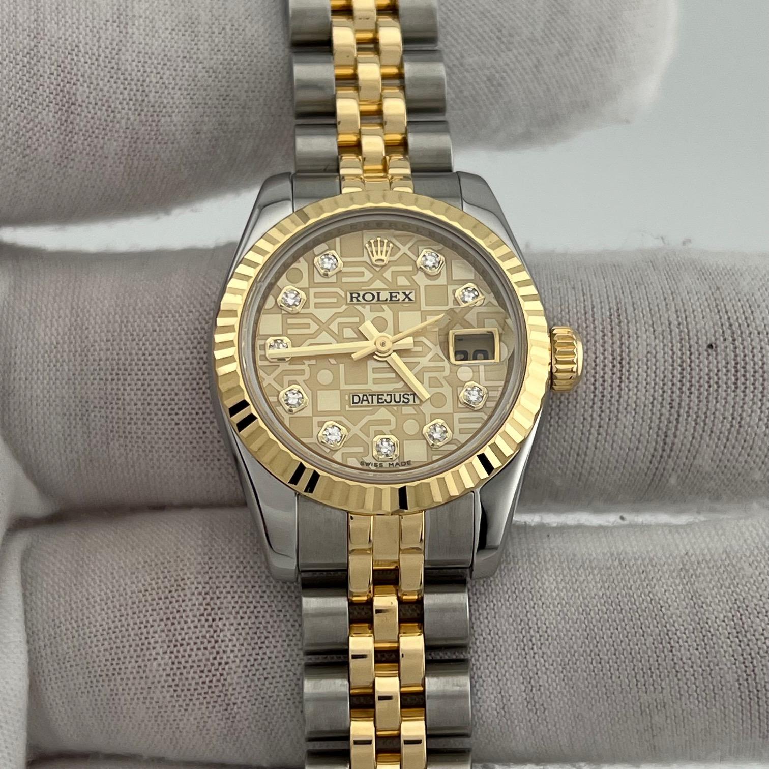 Rolex Lady Datejust 179173 26mm Madreperla MOP Esfera Diamante Oro 18k Acero en venta 10