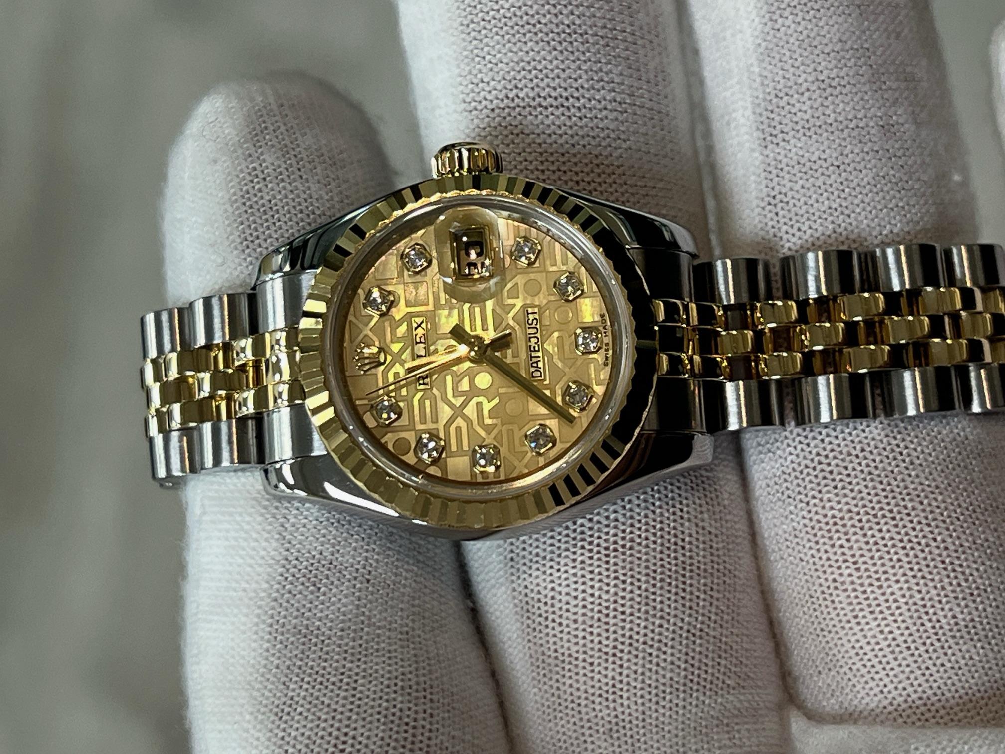 Rolex Lady Datejust 179173 26mm Madreperla MOP Esfera Diamante Oro 18k Acero Corte redondo en venta