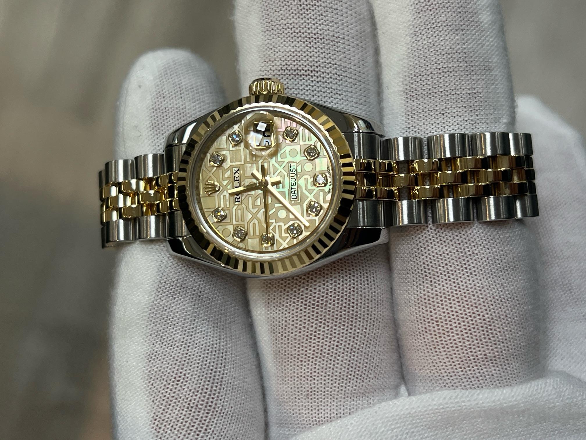 Rolex Lady Datejust 179173 26mm Madreperla MOP Esfera Diamante Oro 18k Acero en venta 1