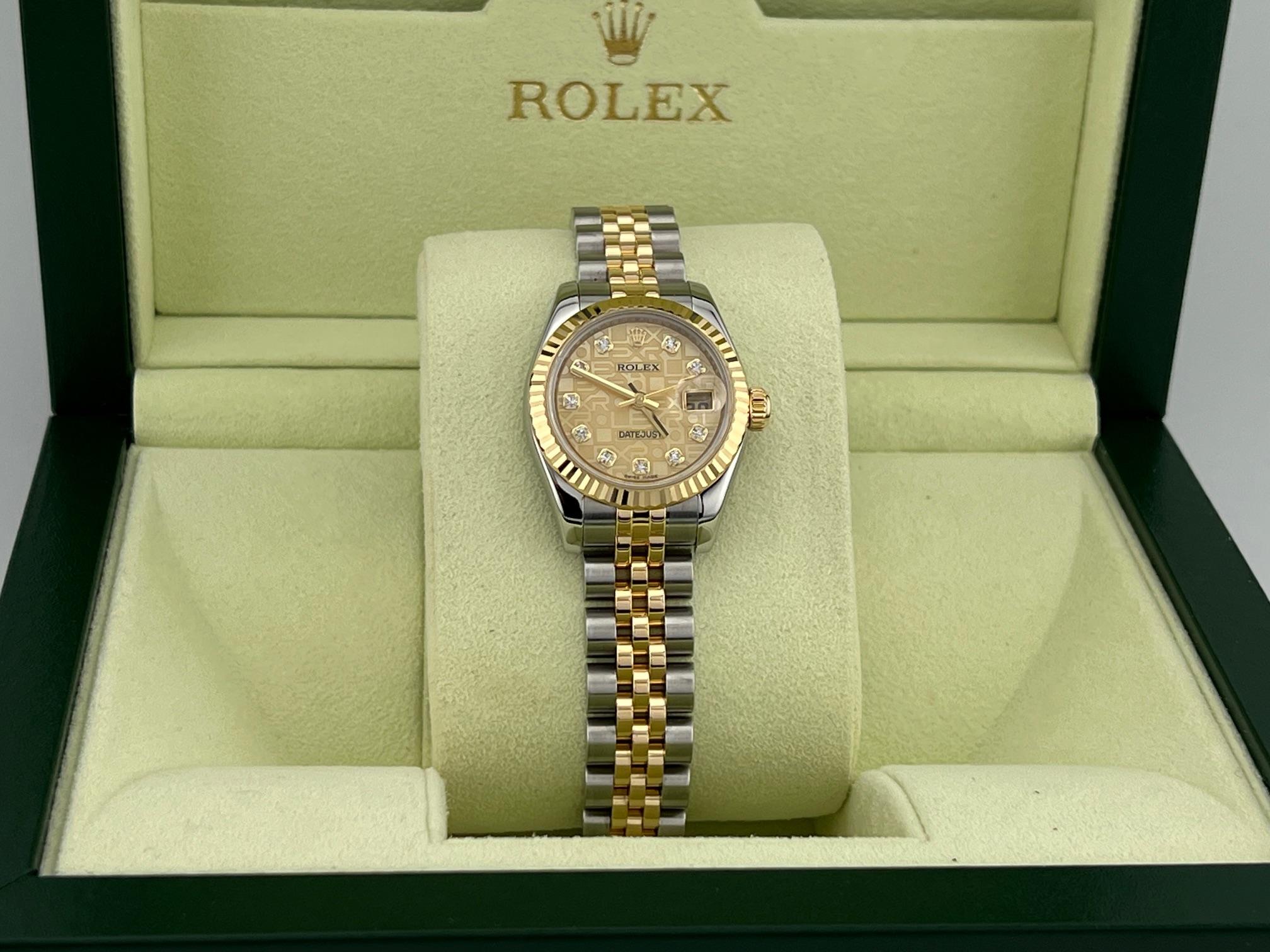 Rolex Lady Datejust 179173 26mm Madreperla MOP Esfera Diamante Oro 18k Acero en venta 2