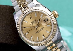 Rolex Lady-Datejust 179173 Steel & Yellow Gold Watch Champagne Index Dial