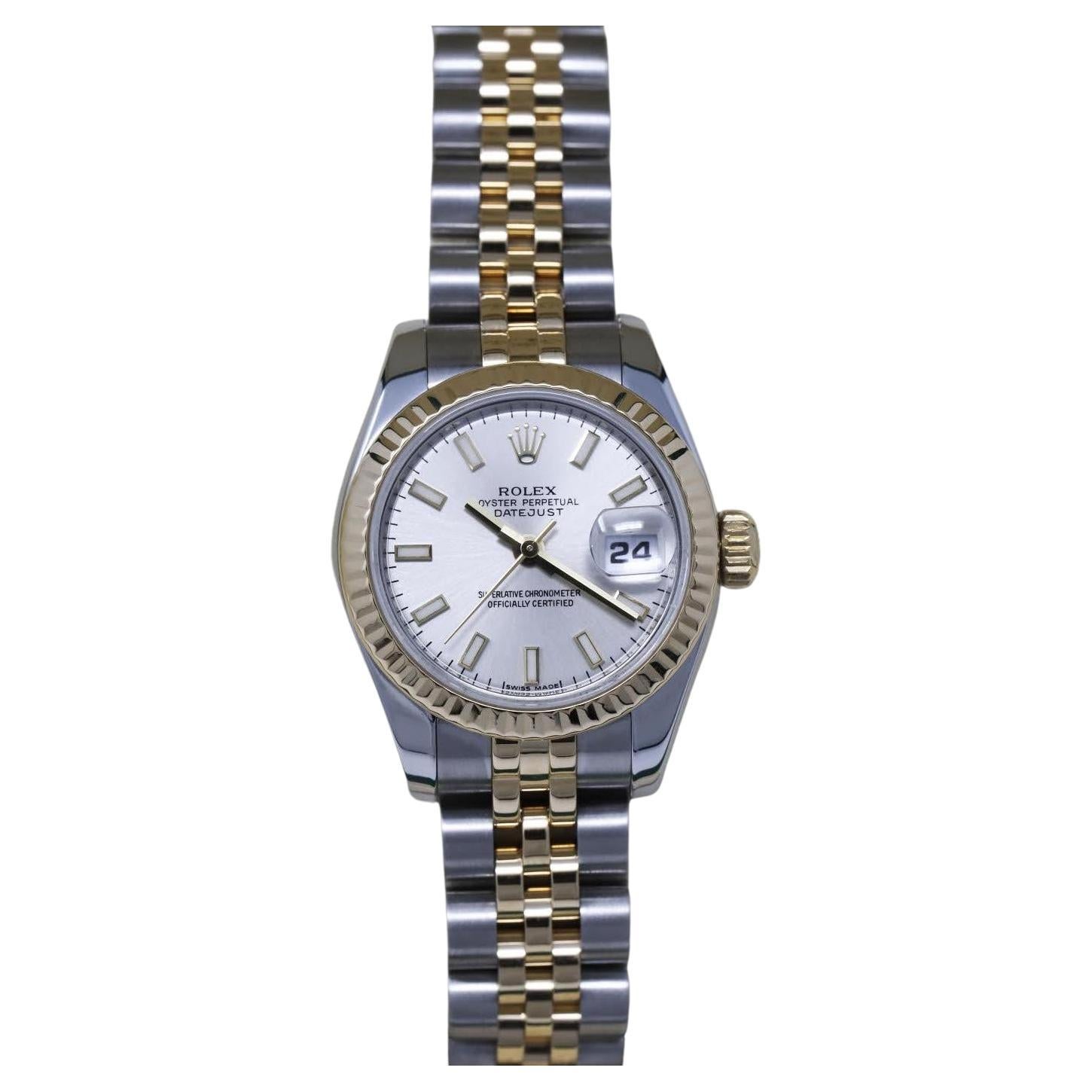 Montre Rolex Lady-Datejust 179173 en acier et or jaune, 26 mm