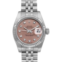 Rolex Lady-Datejust 18K Weißgold Stahl Pink Diamond Zifferblatt Damenuhr 179174