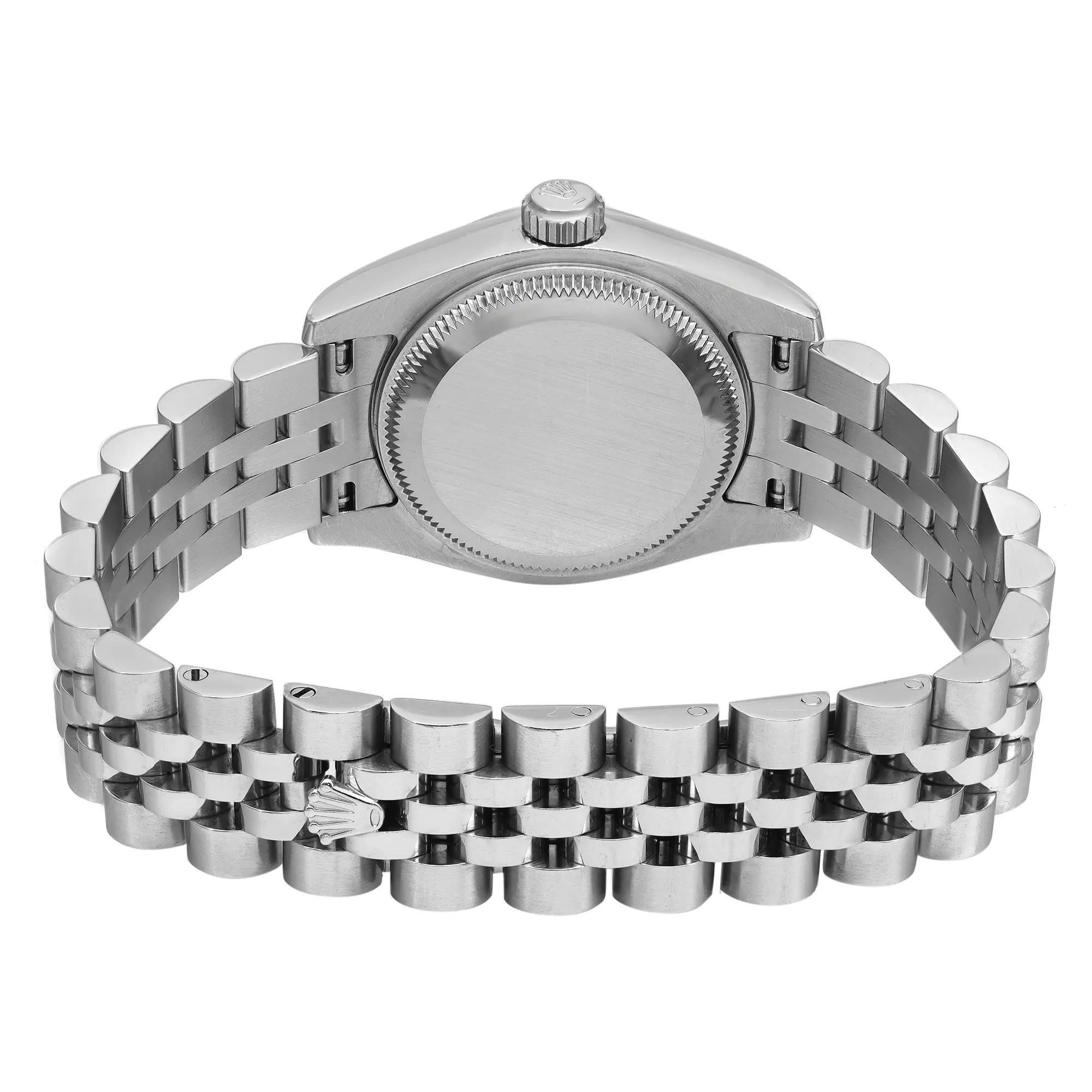Rolex Lady-Datejust 18K White Gold Steel Pink Diamond Dial Ladies Watch 179174 1