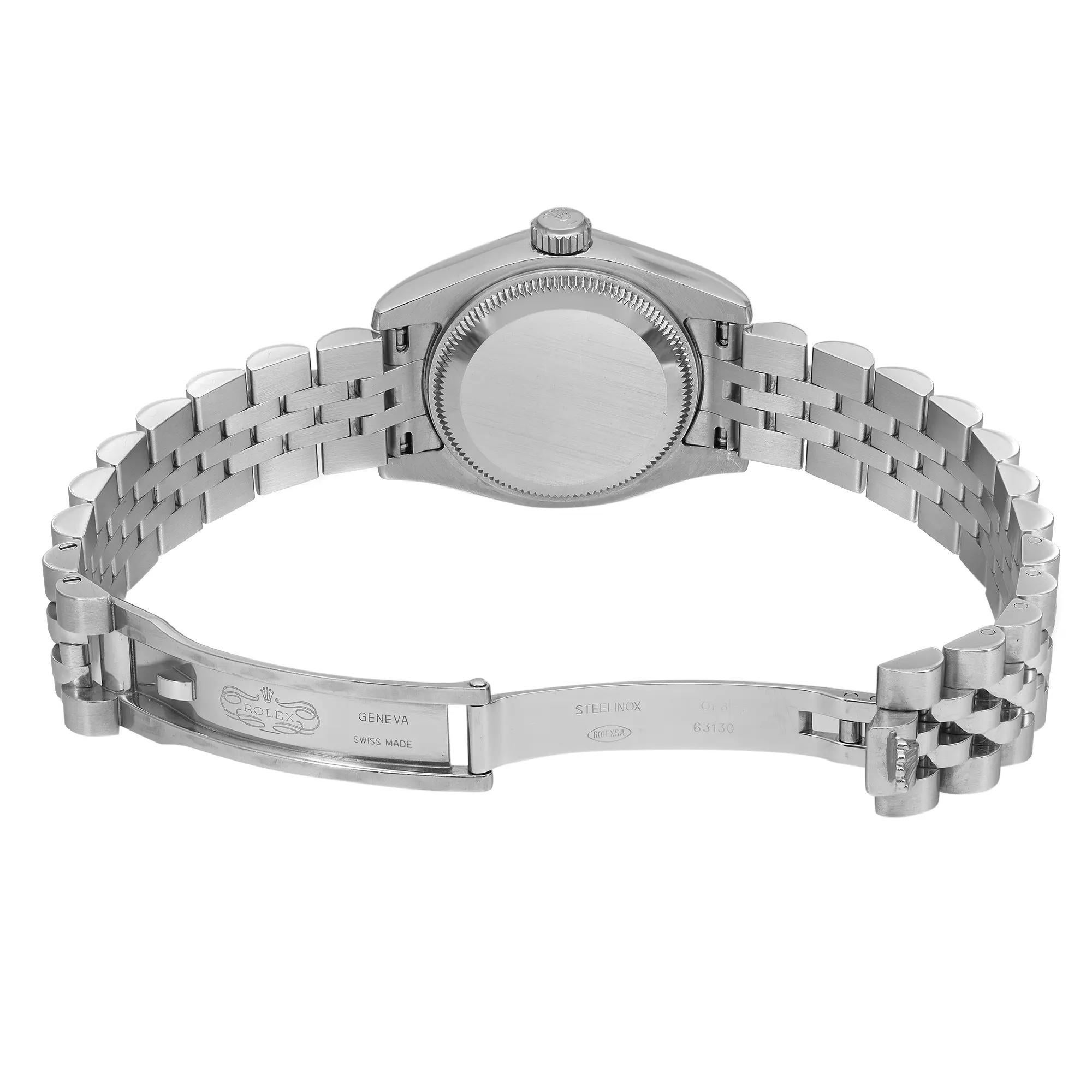 Rolex Lady-Datejust 18K White Gold Steel Pink Diamond Dial Ladies Watch 179174 2