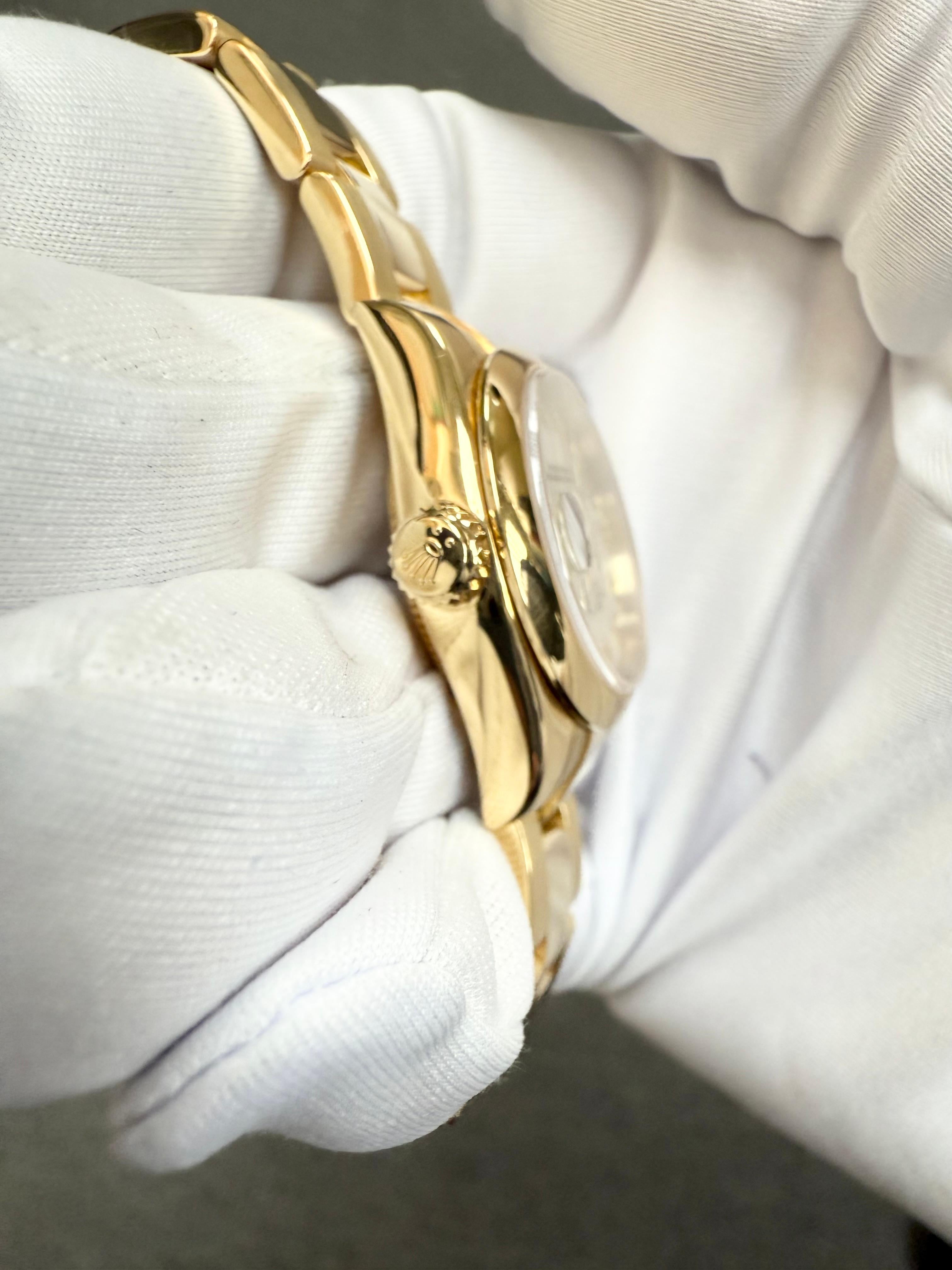Rolex Lady Datejust 18k Gelbgold Armbanduhr Mutter der Perle Zifferblatt im Angebot 6