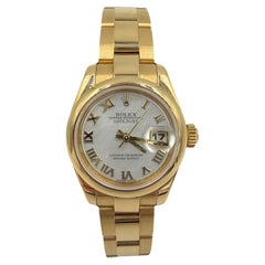 Rolex Lady Datejust 18k Yellow Gold Wristwatch Mother Of Pearl Dial