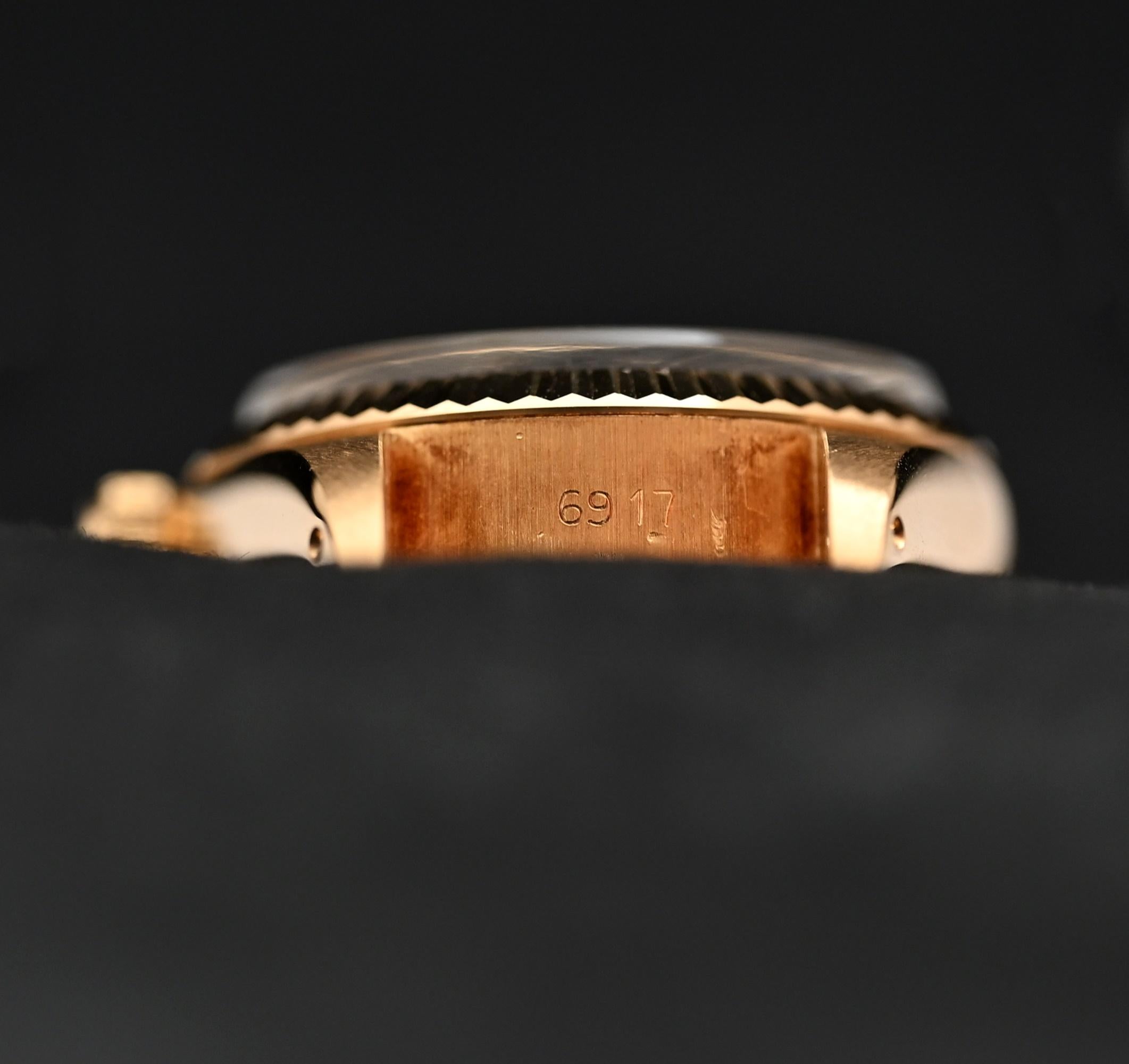 Rolex Lady Datejust 18K YG Stella Rotes Ochsenblut Zifferblatt 6917 mit Armband, 1981 1