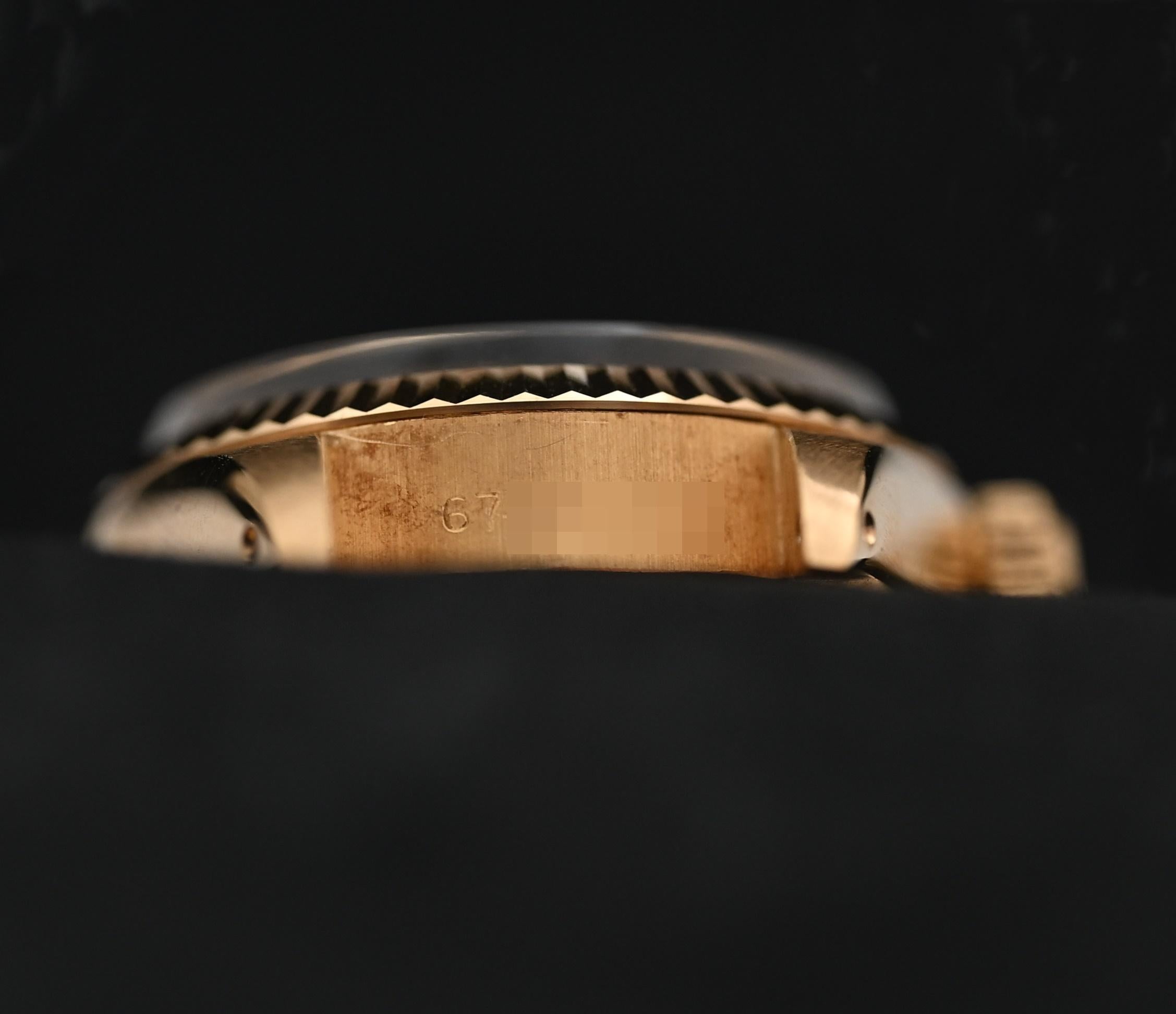 Rolex Lady Datejust 18K YG Stella Rotes Ochsenblut Zifferblatt 6917 mit Armband, 1981 2